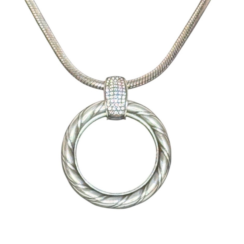 Brighton Inner Circle Silver Pendant Necklace 5084 Retired & Adjustable - Picture 8 of 8